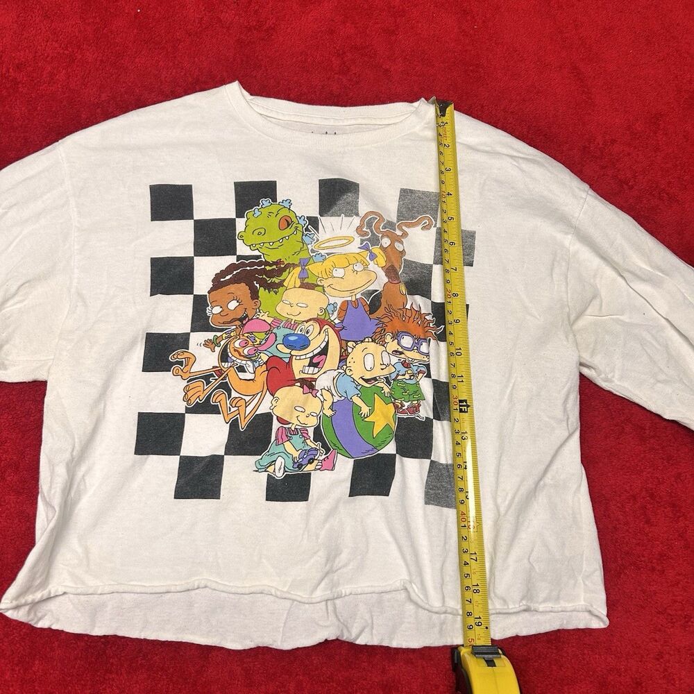 Nickelodeon Rugrats Crop Top L Cartoon Graphic Y2K Checkerboard - Picture 5 of 6